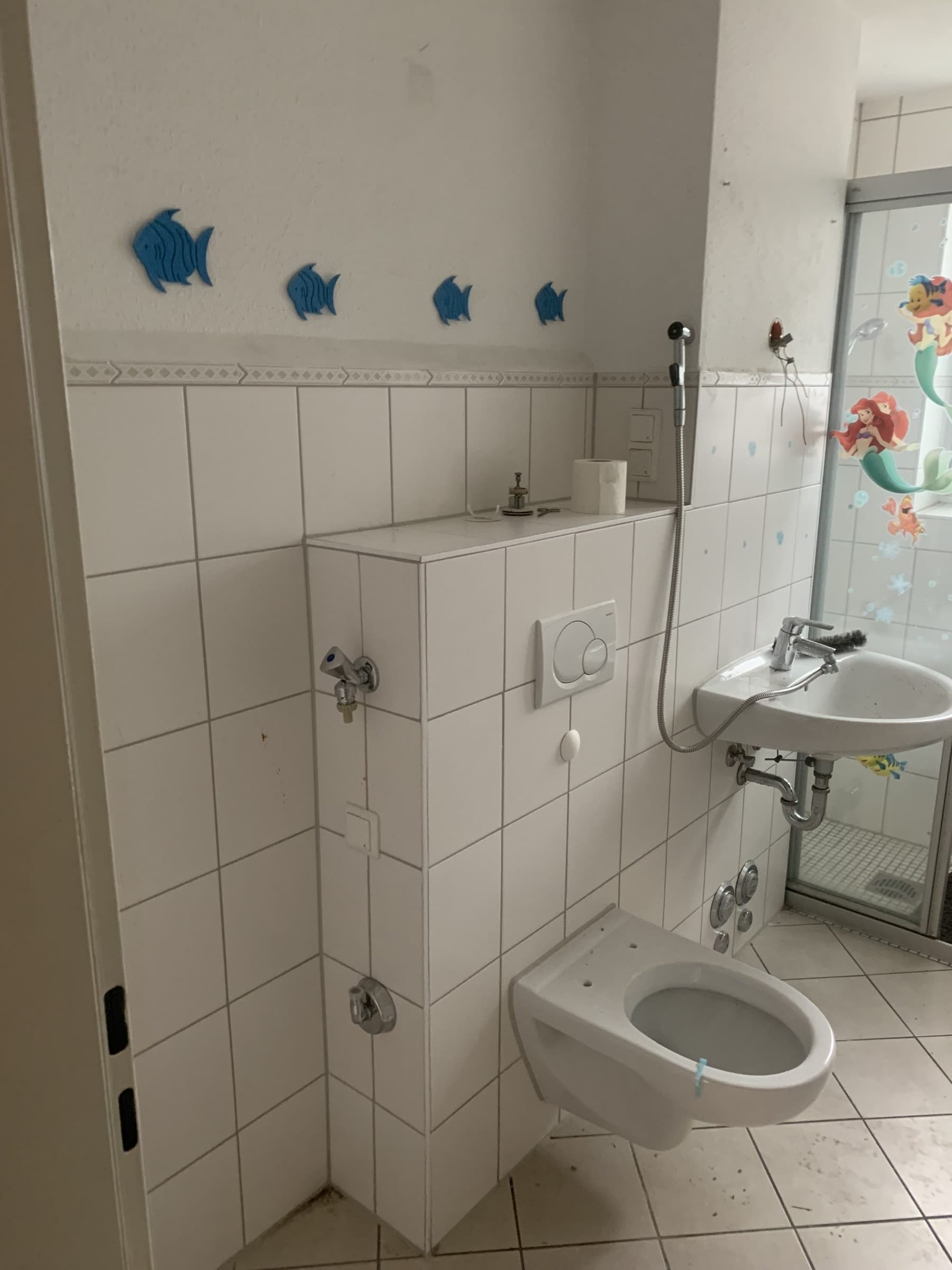 Badezimmer nach der Räumung, leer